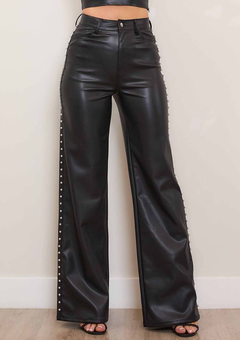 NEW VIBRANT M.I.U fallin for the west leather pants in black